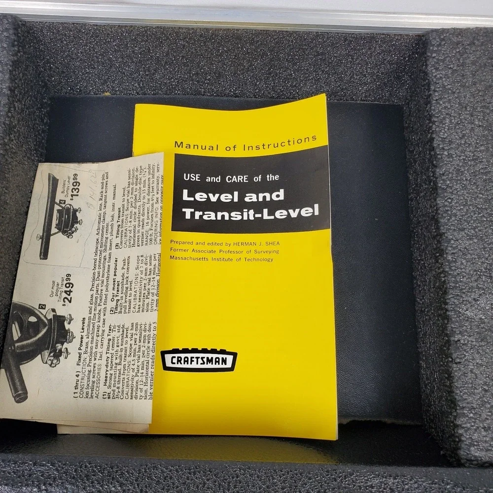 VTG Sears Craftsman 789.46105 Standard Utility Dumpy Level w/ Original Ad